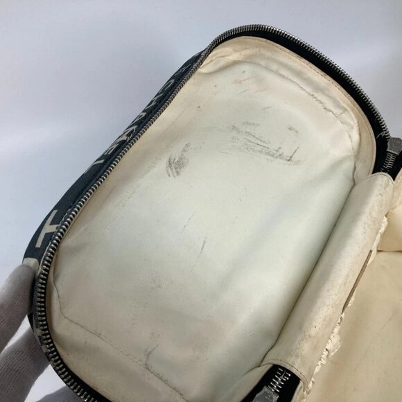 CHANEL By The Sea Line Vanity bag 2WAY Shoulder Bag Hand Bag Canvas Black/White - Picture 13 of 15